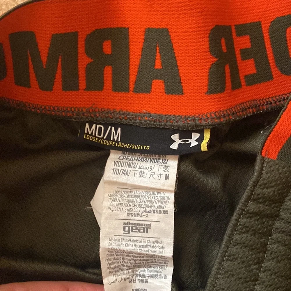 Under Armor Forest Green Mesh Athletic Pants - Picture 3 of 6